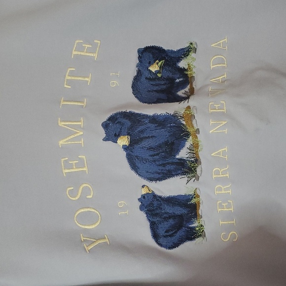 John Galt Yosemite 1991 Sierra Nevada Bear Graphic Sweatshirt Pockets One Size - Picture 2 of 10